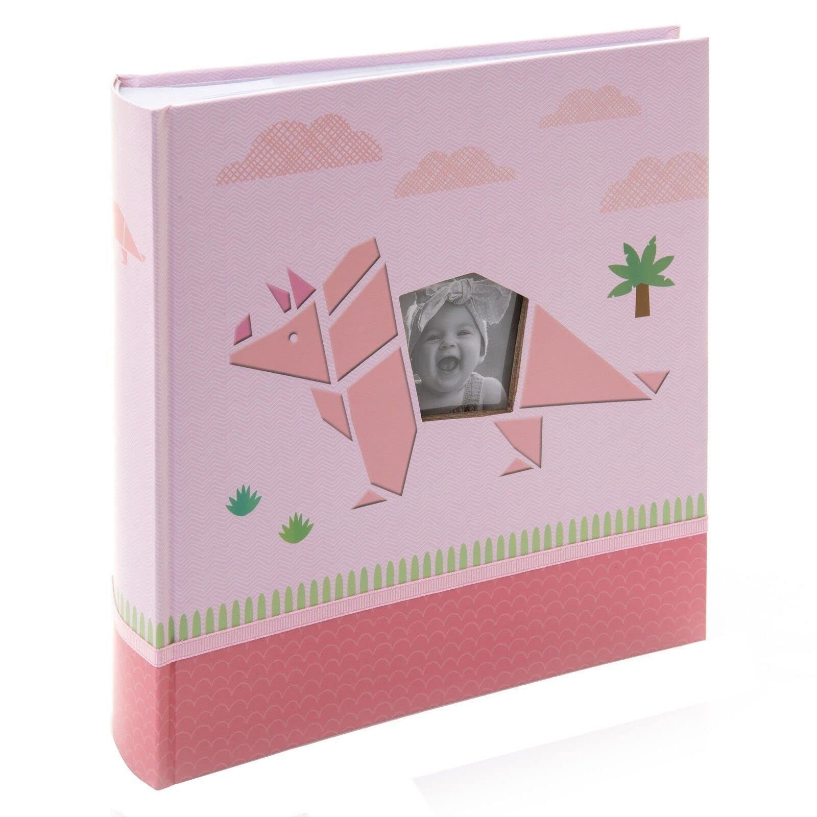 Kusso Pink Dinosaur Children’s Personalised Photo Album 200 Photos 6x4 Inch 10x15cm