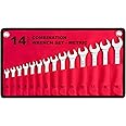 14-Piece Essential Metric Combination Wrench Set in Roll-up Pouch, No Skipped Metric Sizes 6mm - 19mm | Best Value Wrench Set, Ideal for General Household, Garage, Workshop, Auto Repairs, Emergency