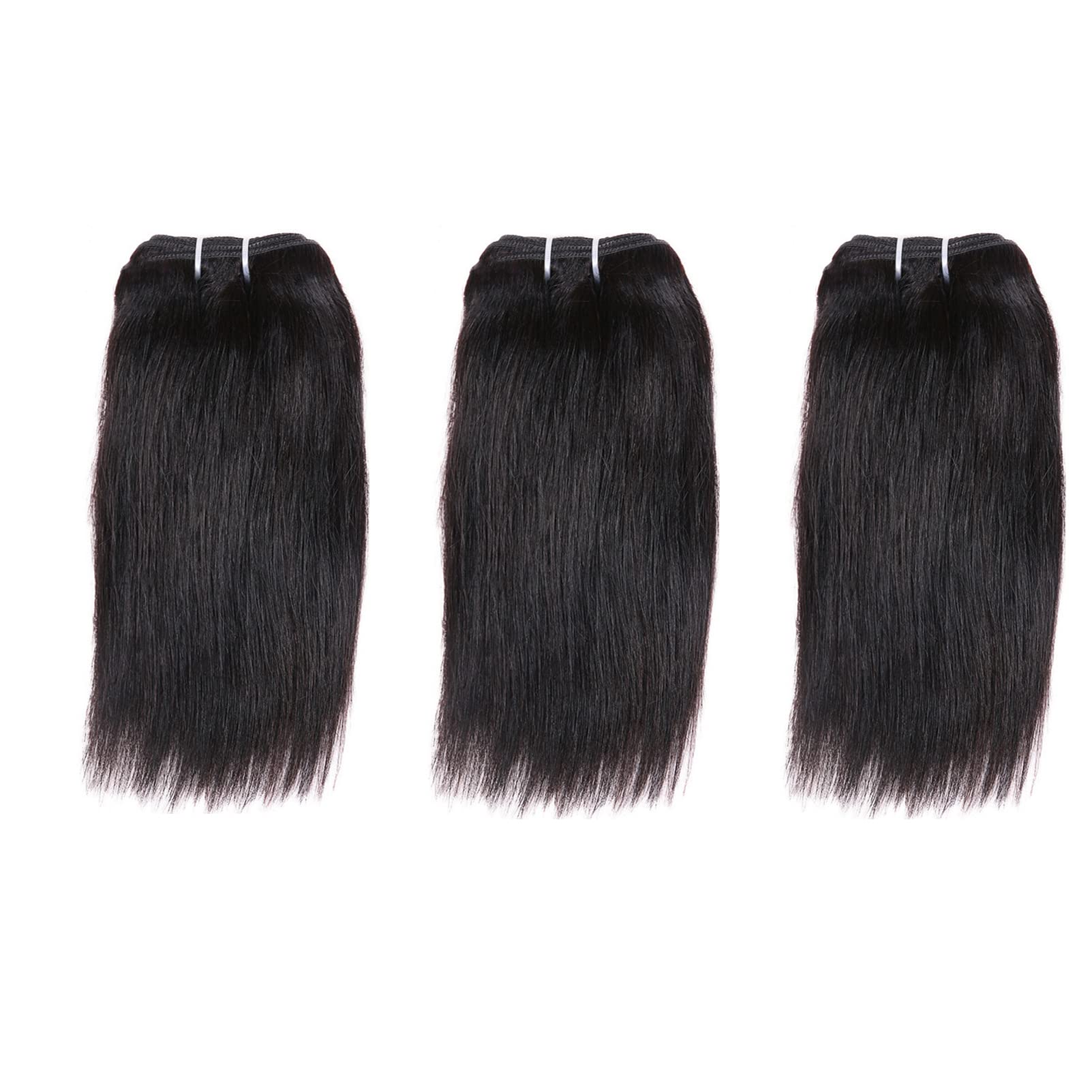 Aiokrtse Brazilian Straight Hair Bundles Brazilian Virgin Hair 100% Human Hair Weave Bundles Natural Black Color 3 bundles 8 inches(3 bundles 8 inches=about 150 grams or 5.29 ounces)