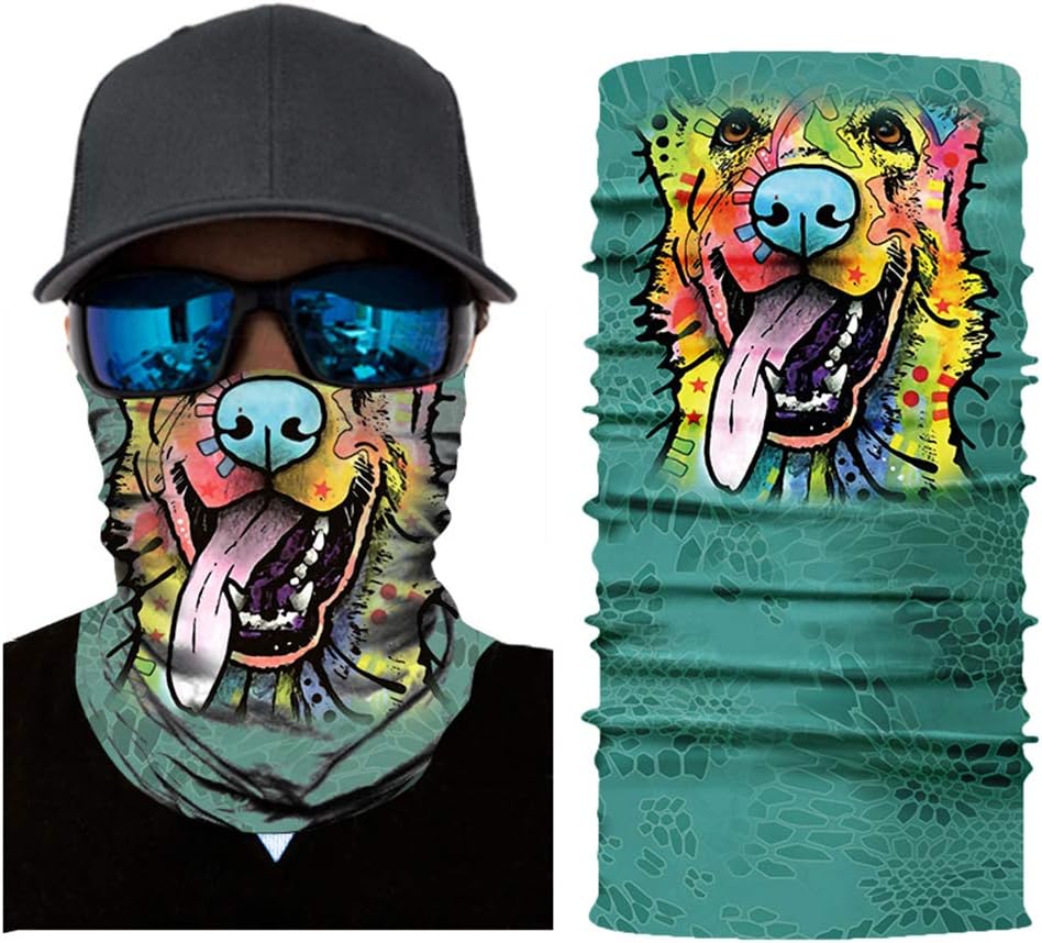 3D Animal Seamless Bandana Rave Face Mask Dust Wind UV Protection Scarf Sports Headwear Neck Gaiter Balaclava for Men,Women