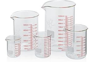 High Borosilicate Glass Measuring Cup Set-V-Shaped Spout,Includes 60ml(2OZ), 120ml(4OZ), 250ml(8OZ), 500ml(16OZ), and 1000ml 