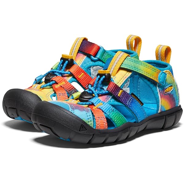 KEEN UNISEX CHILD SEACAMP 2 CNX CLOSED TOE SANDAL, VIVID BLUE/ORIGINAL TIE DYE, 13 LITTLE KID US