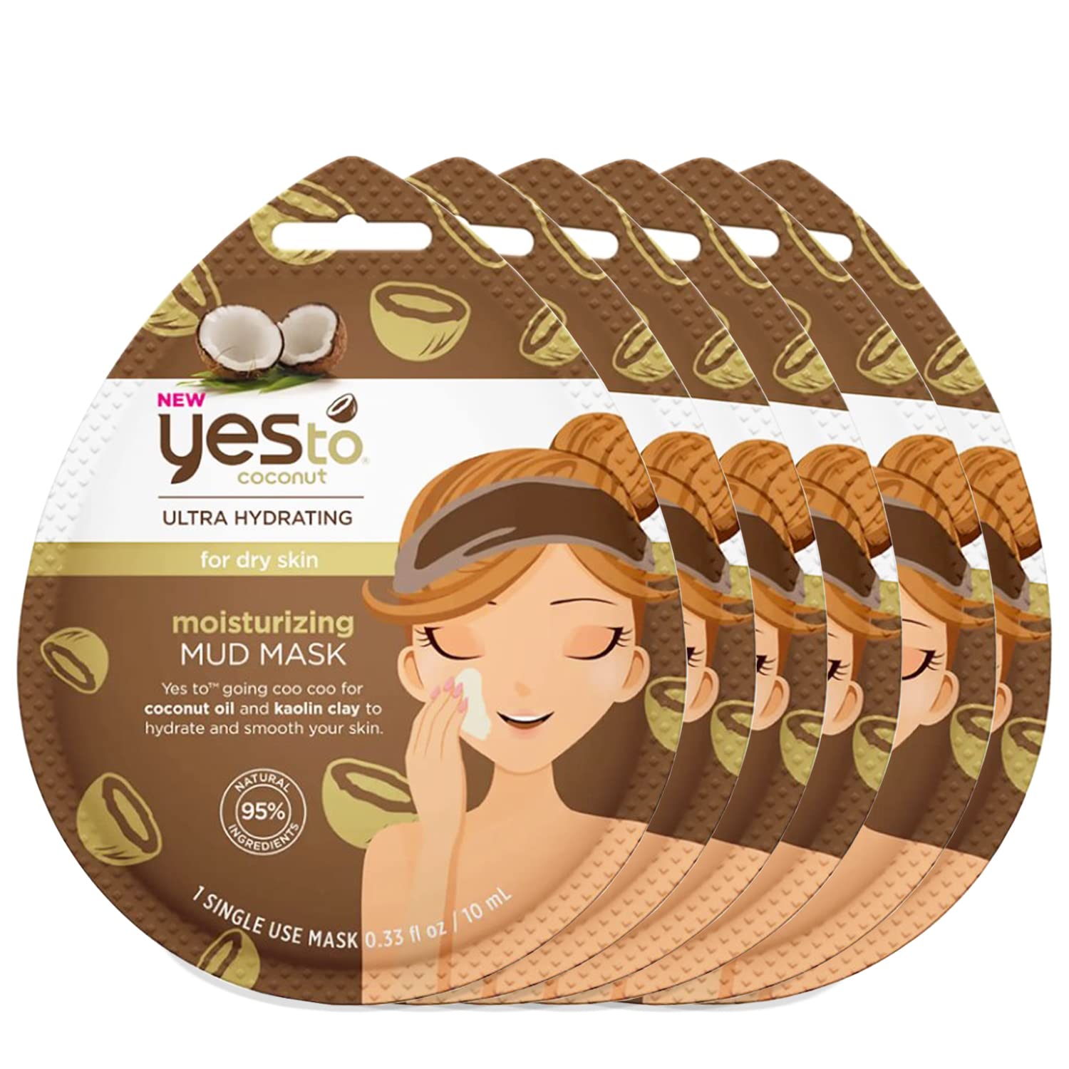 Yes To Coconut Mud Mask w/tray 6 x 10ml