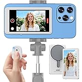 Vlog Selfie Monitor Screen iPhone, 4K 60fps Recording, Wireless Screen Mirroring with Remote Control, Magnetic Fixation, 180° Rotation, 3 Levels of Brightness, Compatible with iPhone & Android