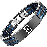 Holizaly Men's Bracelet Stainless Steel Bracelet Boyfriend Birthday Christmas Anniversary Valentine's Day Jewelry Husband Dad Gift