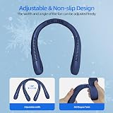 Jsdoin Portable Neck Fan USB Rechargeable 5 Speed Bladeless Blue view 3