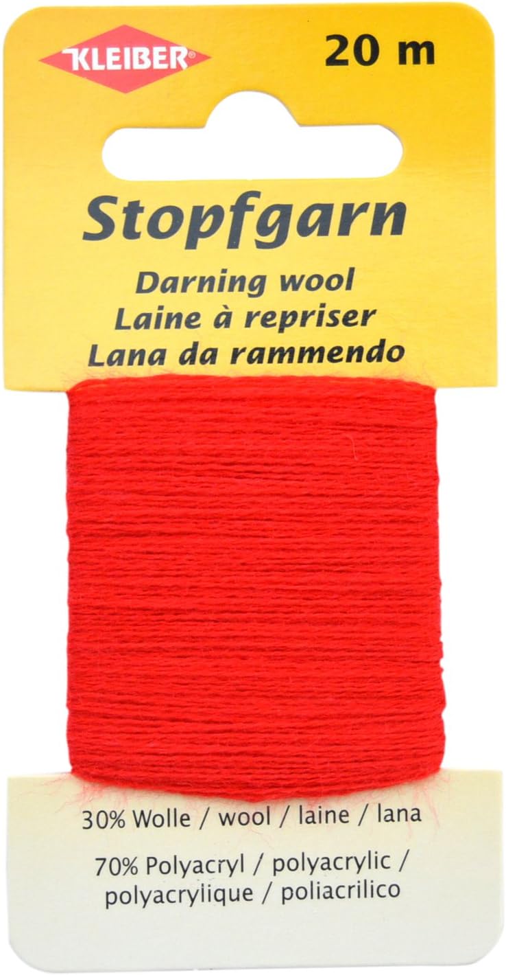 Kleiber 20 m Darning Wool, Red, 20 metros