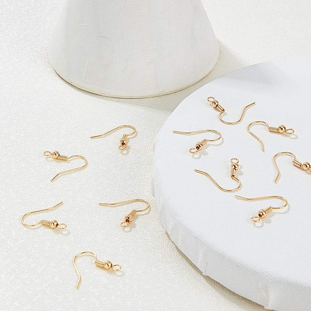 BENECREAT 100pcs 18K Gold Plated French Earring Hooks with Ball Dangle Findings for DIY Earring Making 18x18x0.7mm - Image 4