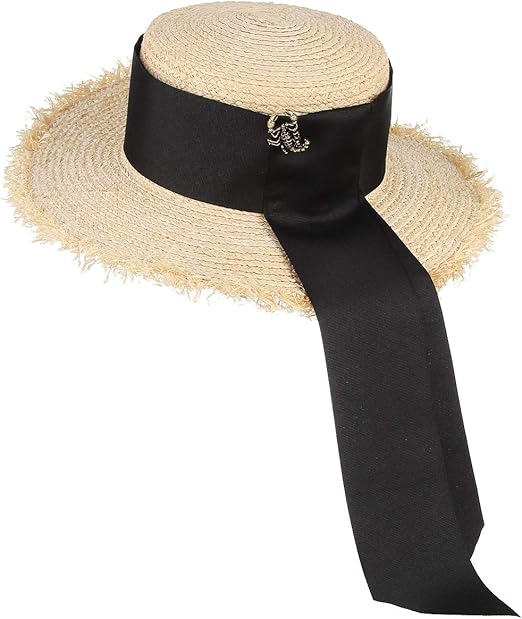 Amazon Y Boa ストローハット レディース 麦わら帽子 カンカン帽 日除け帽子 つば広 大きなリボン付き おしゃれ セレブ風 アウトドア 旅行 海辺 ビーチ 夏 ハット 通販