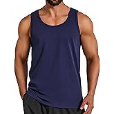 COOFANDY Mens Cotton Tank Tops Workout Summer Sleeveless Muscle Gym Shirts Athletic Beach Tee Shirt Pack