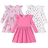 PATPAT Multipack Girl Toddler Dresses Sleeveless Flamingo Striped Toddler Casual Dresses