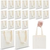 Amylove 24 Pcs Mini Tote Bag Sublimation Blank Canvas Tote Bags Reusable Grocery Luggage DIY Sack Goody for Party Even (10 x 10 Inch,Natural Color)
