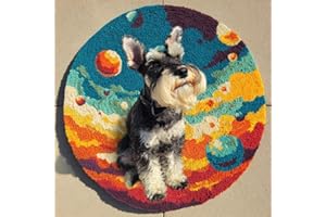 AMBATTERY Set of Crochet Rug with Knotted Stitch, Animal Dog Latch Mat, DIY Crochet Design, 50 x 50 cm