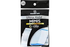 Walker Tape Ultra Hold Mini Tabs, Double Sided Wig Tape Tabs for Lace Systems and Tape in Hair Extensions Human Hair, Strong Long Lasting Hairpiece Tape for Replacement and Secure Bonding, 216 Pieces