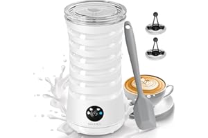 Secura Electric Milk Frother, Automatic Milk Steamer, 4-IN-1 Hot & Cold Foam Maker-8.4oz/240ml Milk Warmer for Latte, Cappuccinos, Macchiato with Silicone Spatula, Silent Operation & Shut-off