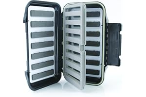 Maxcatch Waterproof Fly Fishing Box For Large Streamers and Flies Double Sided Jig Box (Slit Foam with Swing Leaf Insert)