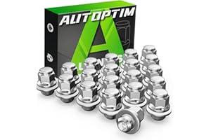 AUTOPTIM M12x1.25 OEM Lug Nuts - Replacement for Nissan Altima Maxima Pathfinder Rogue, Infiniti Q50 G37 QX60 QX50, 20PCS Chrome Mag Flat Seat Closed End Factory Wheel Lug Nuts with Washer