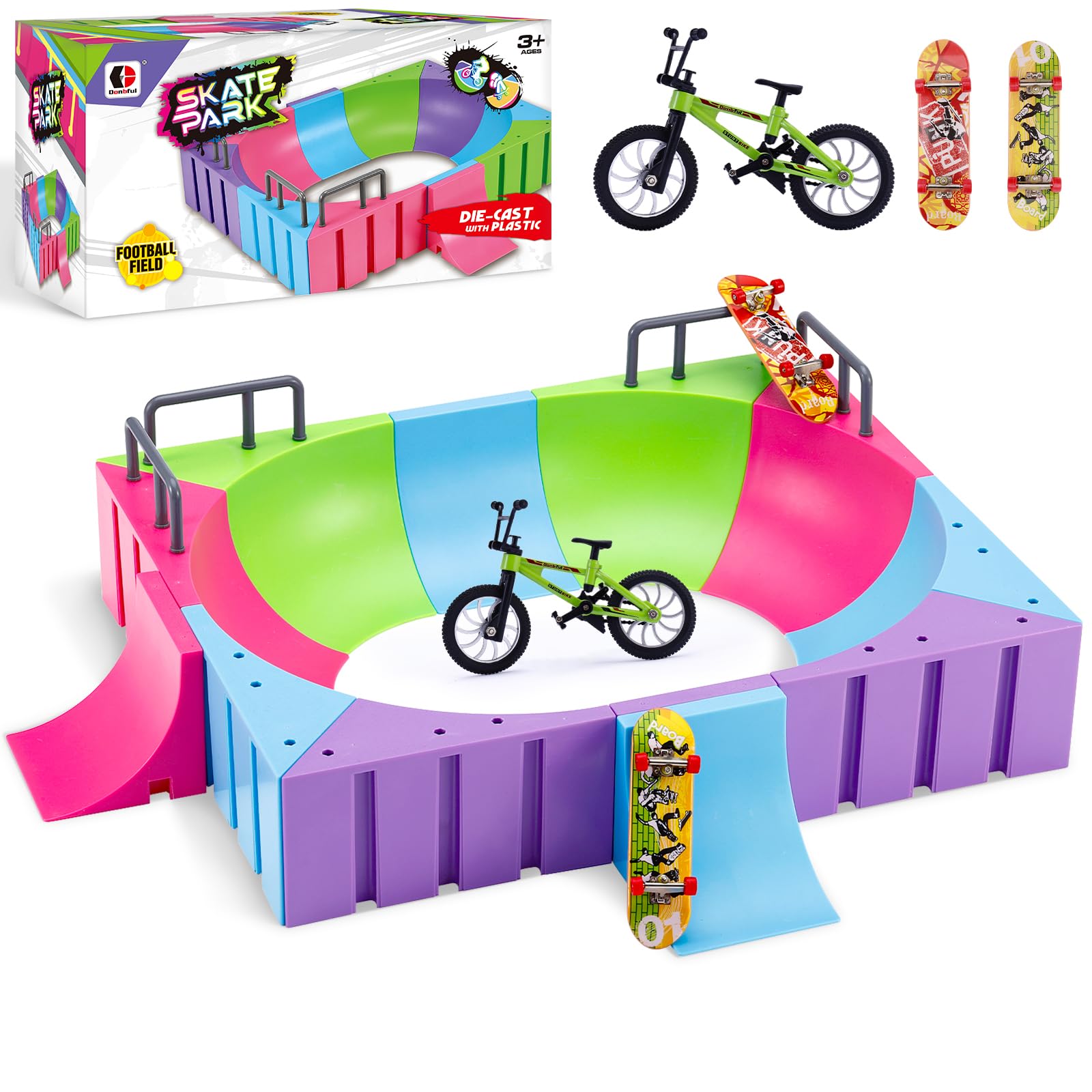Mini Finger Skateboard DIY Skateboard Ramp and Assembly Ramp Accessories Set Movement Educational Finger Toy Gifts for Children
