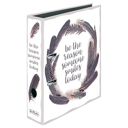 Herlitz 50020003 Motivordner maX.file, A4, 8 cm, Motiv: 1 Stück Federn