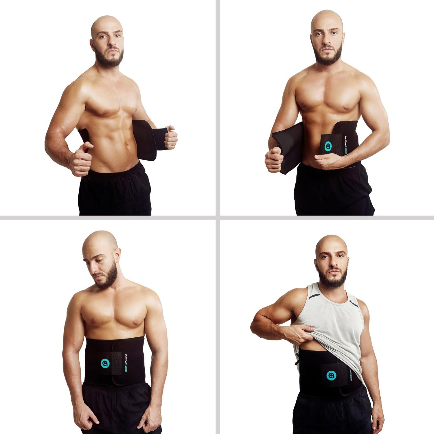 ActiveGear Waist Trimmer Belt Slim Body Sweat Wrap for Stomach and Back Lumbar Support: Sports & Outdoors