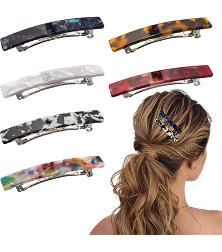 Amazon.com : Pura Vida Blue Enamel Wave Hair Barrette Set  display picture 2
