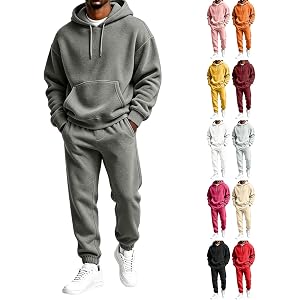 Sweatsuits for Men Hoodie and Jogger Sweatpants 2 Piece Oversized Tracksuit | 2026 Fall Winter, Fleece Thermal, Loose Fit, Ov