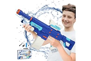 ABIFNY Electric Water Gun Powerful Squirt Guns for Adult - Double Shooting Mode Fully Auto Super Water Soaker Blaster with 500ML High Capacity 32Ft Powerful, Summer Outdoor Pool Toys for Kids Ages 8-12