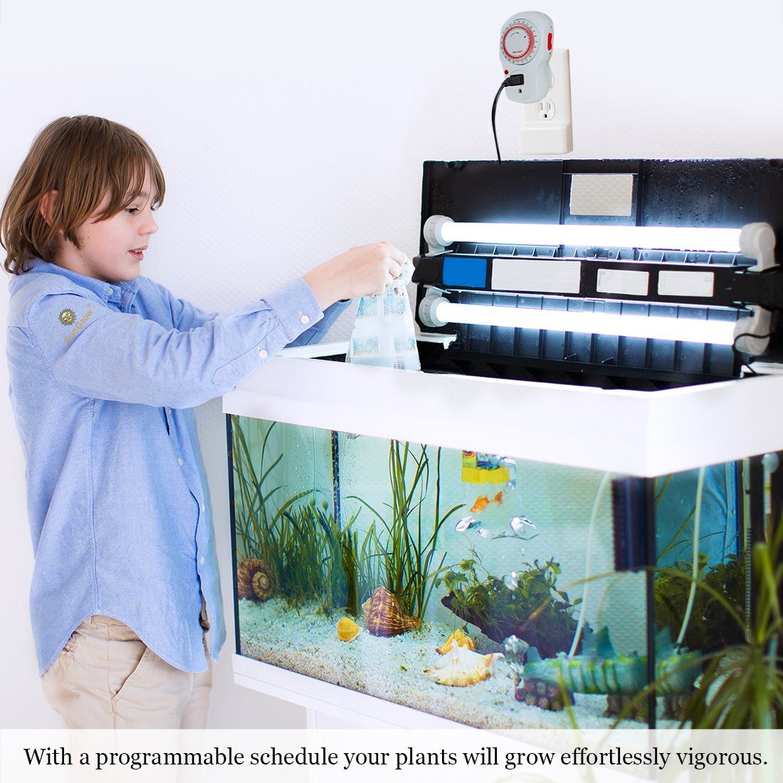 24 Hour Timer for Aquarium Lights by SunGrow: Heavy duty mechanical timer switch: Easy to program with 15 minute Increments: Safe grounded 3 prong outlet: Use for household appliances