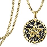 Sbzxbt Tetragrammaton Necklace 925 Sterling Silver Tetragrammaton de Plata Tetragrammaton Pendant Amuletos de Protección y Buena Suerte for Men