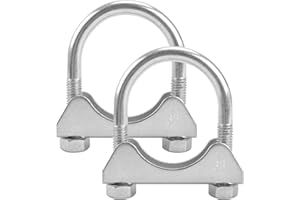 GESEXI 1.25" U-shaped Exhaust Pipe Clamp Mild Steel Muffler Exhaust Clamps with Anti-Rust Coat Pack of 2