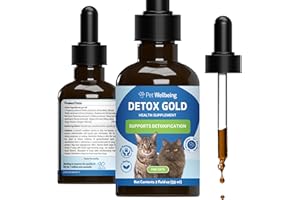 Pet Wellbeing Detox Gold for Cats - Gentle Detoxification & Elimination Support, Immune System Care, Nettle, Blessed Thistle,