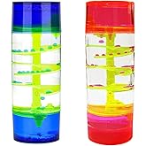 CAILINK Liquid Motion Bubbler - 2 Pack Cylinder Liquid Timer Fidget Sensory Toy - Stress Management for Kids and Adults - Calming Relaxing Home Office Desk Decor