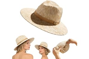 Packable Knit Fedora Hat, Packable Fedora Hats for Women for Beach 2026 New Lightweight Breathable Summer Hats