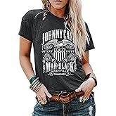 Country Music Graphic T Shirt for Women Funny Letter Print Short Sleeve Band Tee Tops