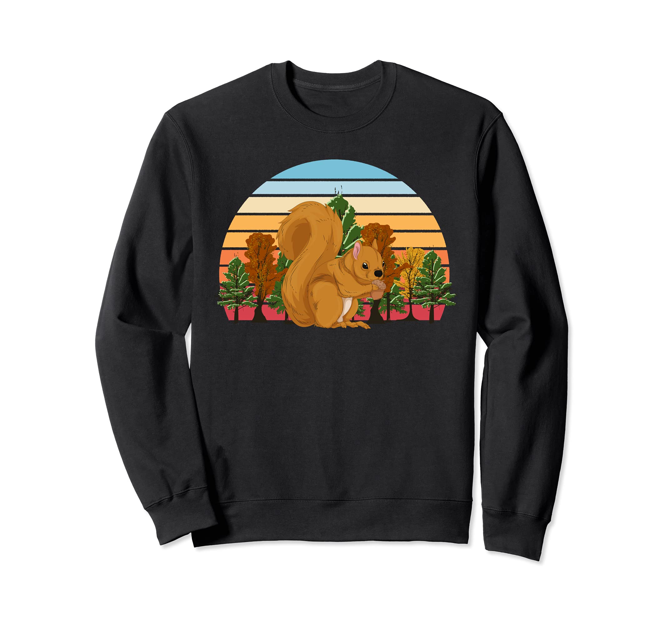 Wildlife Animal Lover Wild Forest Nature Retro Squirrel Sweatshirt