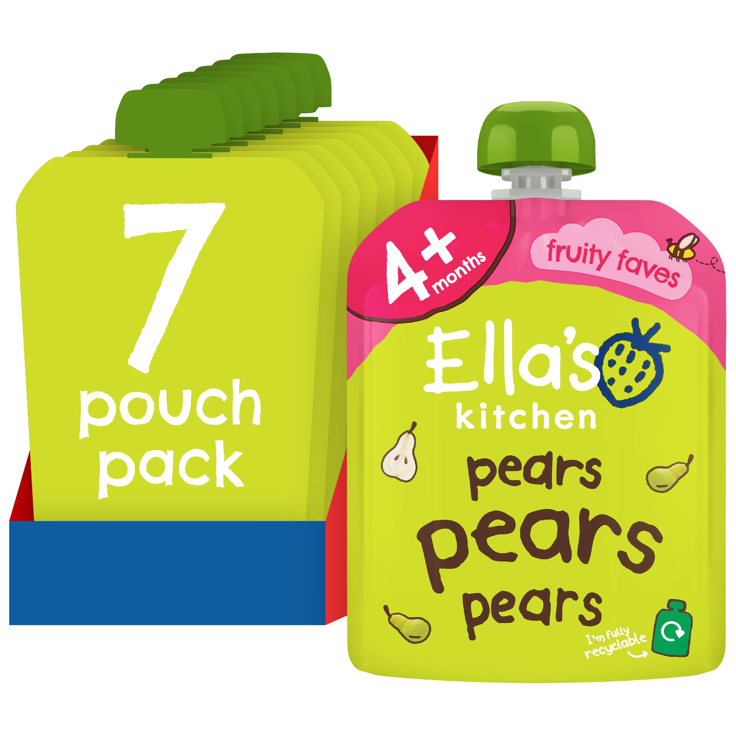 Ella's Kitchen, Stage 1 from 4 Months First Taste Pears ,70 g, (Pack of 7)