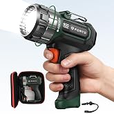 FORTO Compact Rechargeable Spotlight with Adjustable Focus, Handheld Spot Light with Stand, 2700ft Range, 3 Light Modes and LED Spot Lights Outdoor for Boating Hunting Camping Hiking