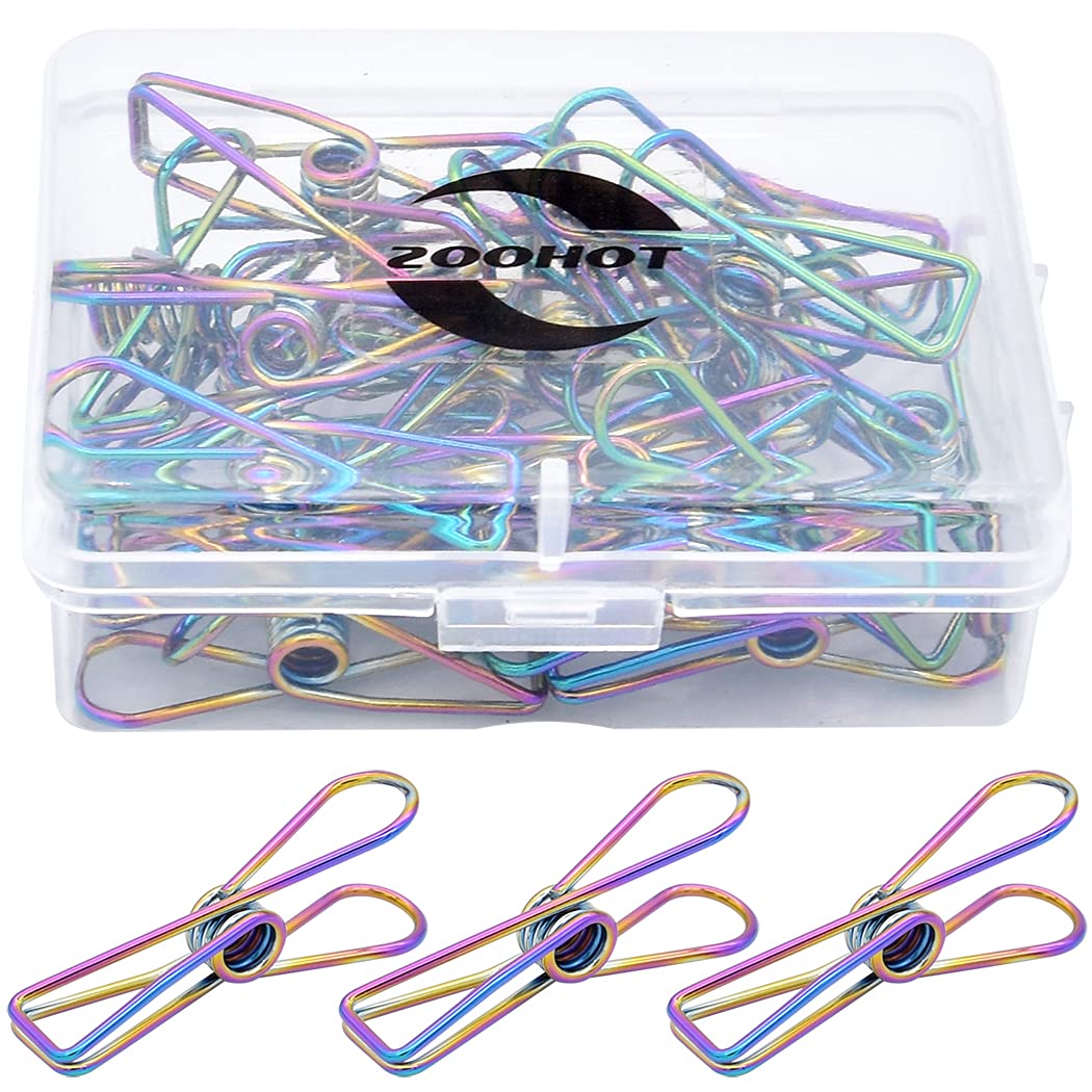 25 Pack Multicolored Small Metal Clips - Multi-Purpose Clothesline Utility Clips — image 1