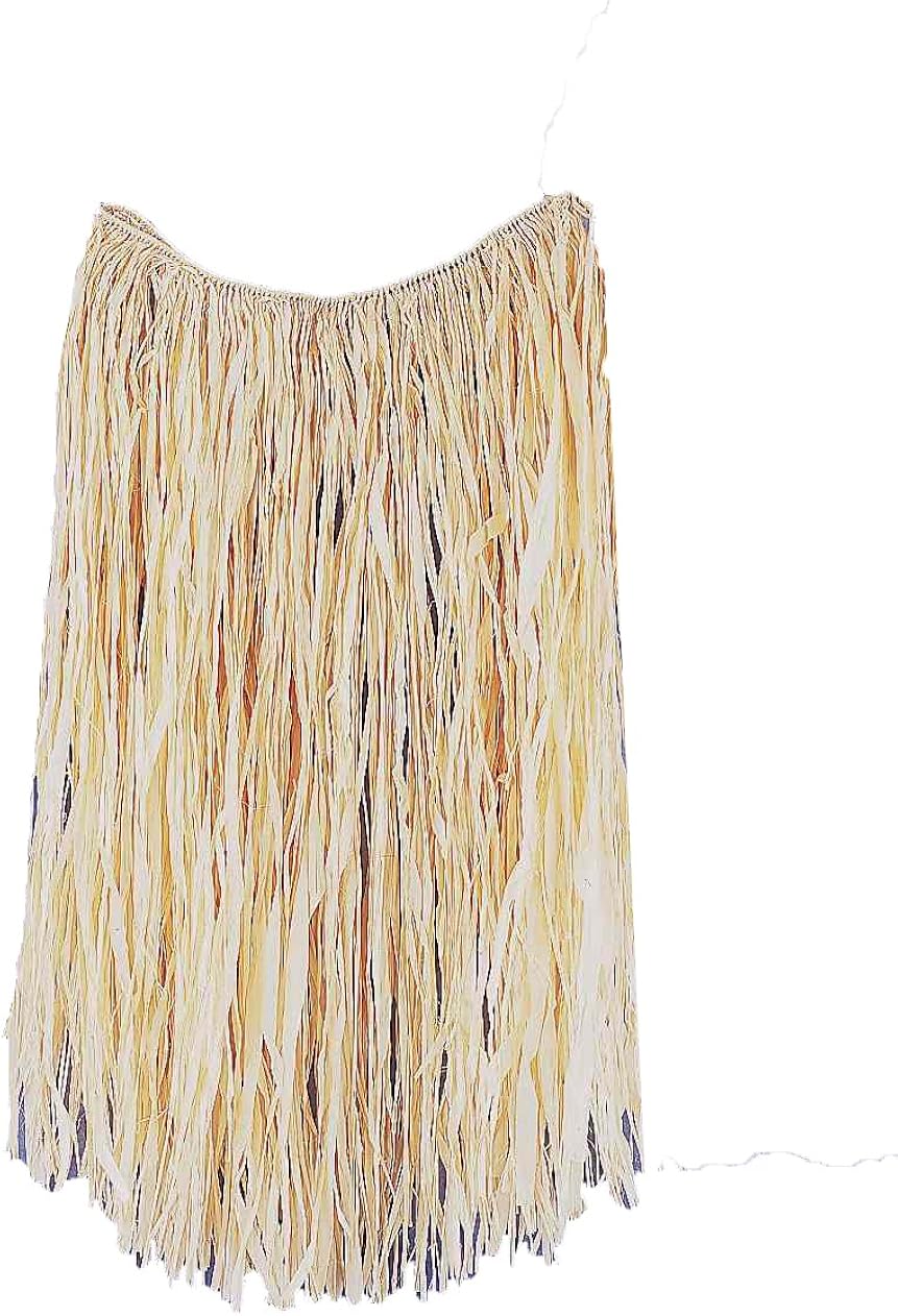 Women's Natural Grass Skirt, Beige, One Size: Clothing