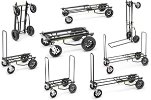 Rock-N-Roller R12STEALTH (All Terrain Stealth) 8-in-1 Folding Multi-Cart/Hand Truck/Dolly/Platform Cart/34" to 52" Telescoping Frame/500 lbs. Load Capacity, Black