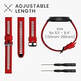 kwmobile Silicone Watch Strap for Garmin Forerunner 965 955 945 745 Red Black view 5