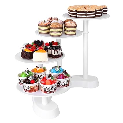 Femor Tortenständer 4 Etagere Platten Hochzeitstorte Weiß Tortenstaender 4 Etagen Kuchenständer Torten Cupcake Deko für Gebur