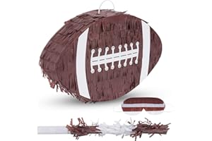 Birchio Football Pinata Bundle with a Blindfold and a Bat (16 x 10 x 4 Inches), Football Pinata for Boys, Perfect for Birthday Party, Sport Theme Party, Decoration