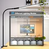 Hensam Desk Lamp 80cm Double Head Clip On Dimmable Eye-Caring 5 Color Modes view 2