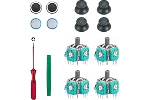 Replacement Thumbsticks Compatible with Playstation 5 DualSense Wireless Controller, 3D Joystick Module Parts Analog Caps Com