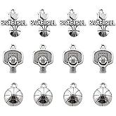 Honbay 60PCS Alloy Ball Sports Charms Basketball Hoop Pendant Collection for DIY Earring Necklace Bracelet Jewelry Crafting Making (3 Style)