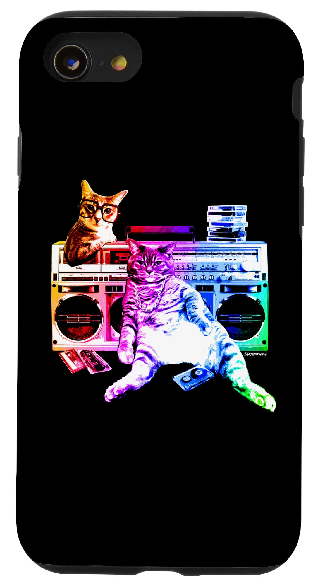 iPhone SE (2020) / 7 / 8 Boombox Cassette Cats by ROBOTFACE Case
