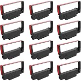 moida Compatible Ink Ribbon for ERC30 ERC34 ERC38 Black/Red, for POS Receipt &amp; Kitchen Printers, with Advanced Ultrasonic Welding Technology, Individually Sealed for Freshness and Longevity (12p)