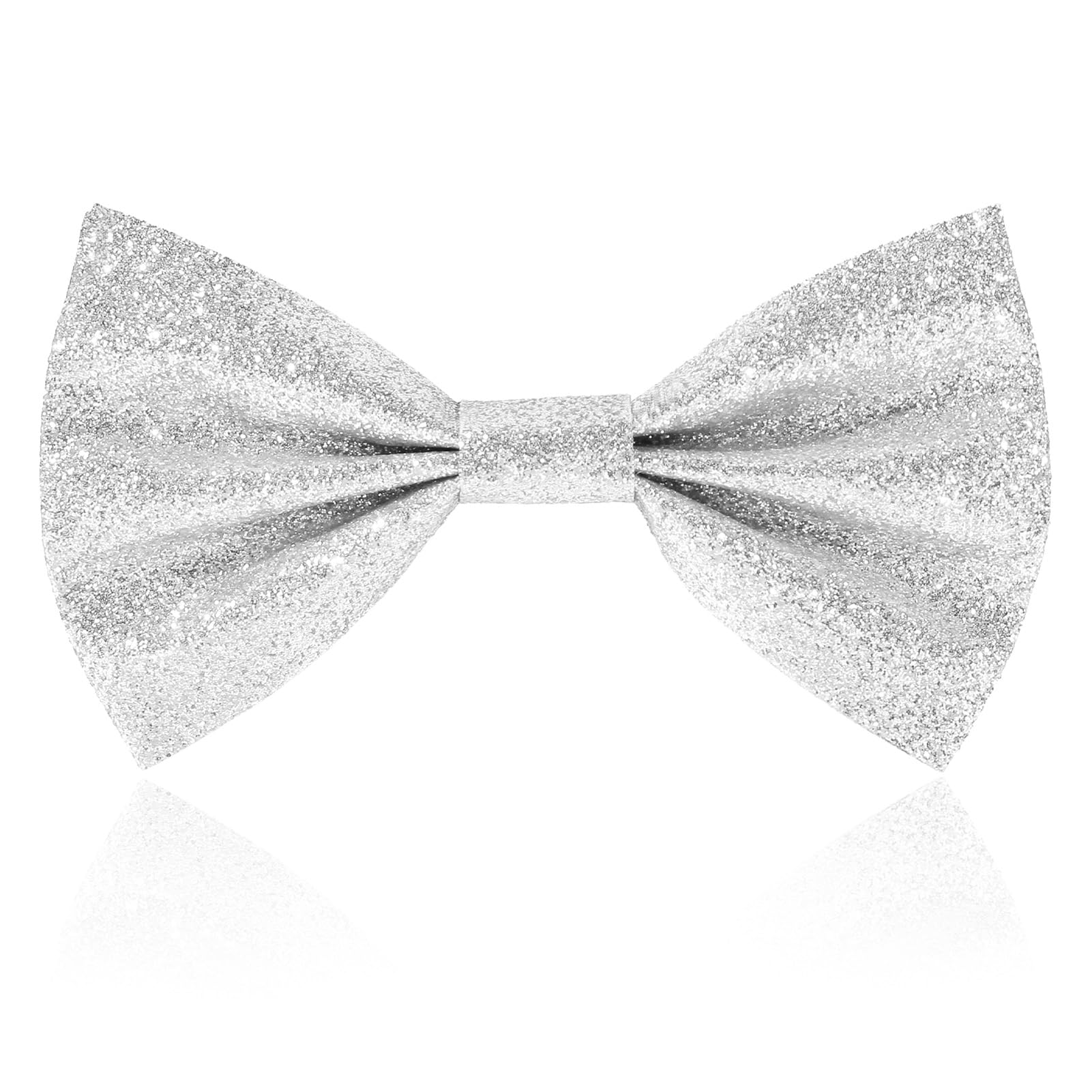 Heyu-Lotus Glitter Bow Tie Sparkling Sequin Bowtie and Adjustable Strap Buckle Shiny Glittering Pre-tied Bow tie for Men Bachelor Dance Hen Night Party Carnival Christmas Fancy Dress Stage Show