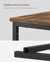 VASAGLE Slim Side Table with Charging Station Rustic Brown Black LET326B01 view 8
